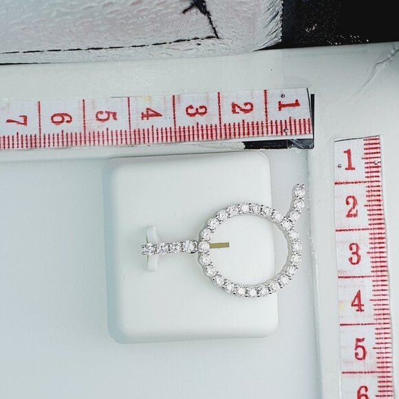 "925 Sterling Silver Cubic Zirconia Initial Pendant, UU1P6A6183 - Picture 3 of 9